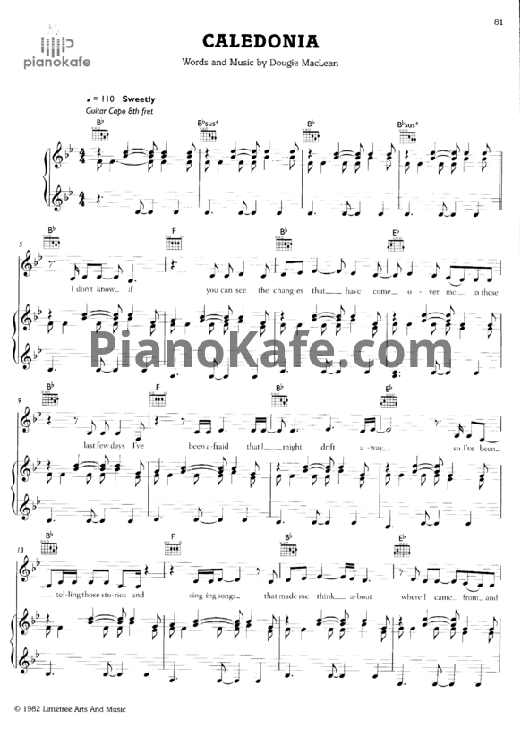 Ноты Amy Macdonald - Caledonia - PianoKafe.com