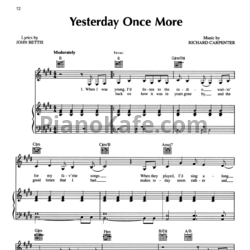 Ноты The Carpenters - Yesterday once more - предпросмотр