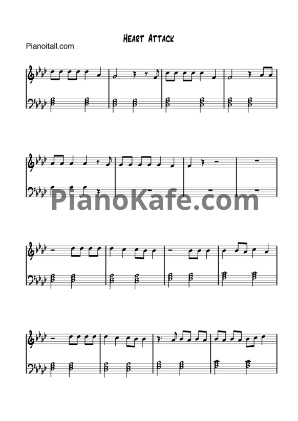 Ноты Demi Lovato - Heart attack - PianoKafe.com