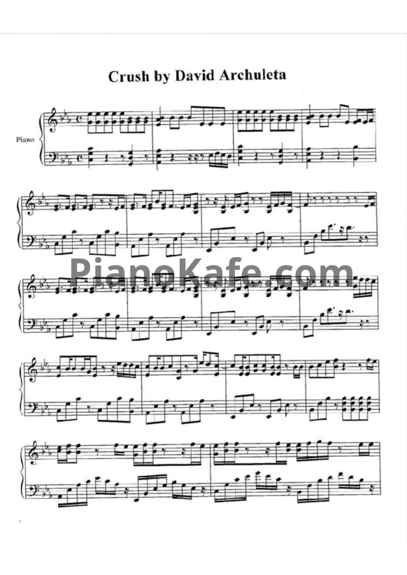 Ноты David Archuleta - Crush - PianoKafe.com