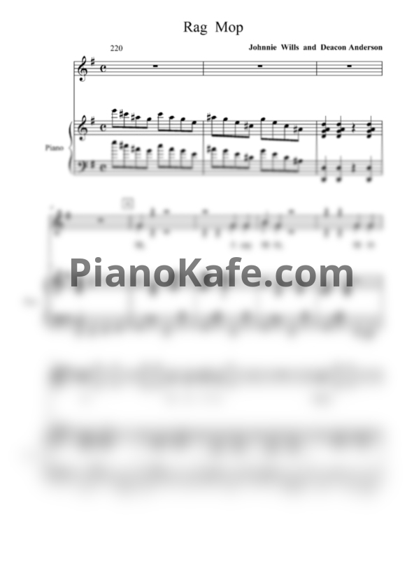 Ноты Хор "Три Апельсина" - Rag Mop - PianoKafe.com