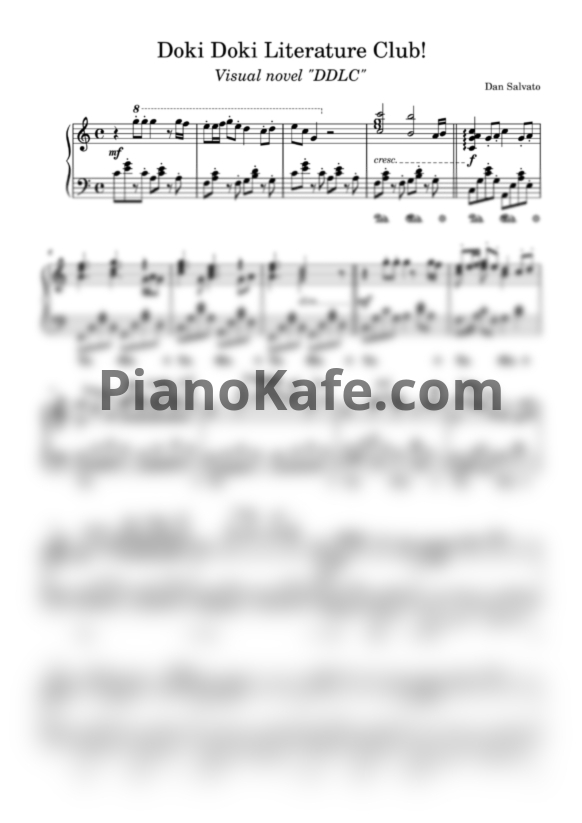 Ноты Dan Salvato - Doki Doki Literature Club! - PianoKafe.com
