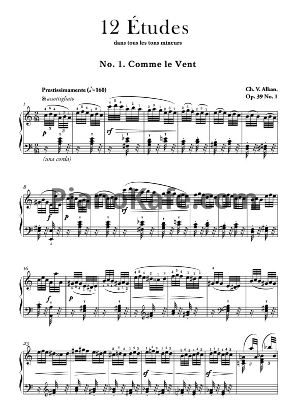 Ноты Шарль Алькан - Двенадцать этюдов во всех минорных тональностях (Op. 39) - PianoKafe.com