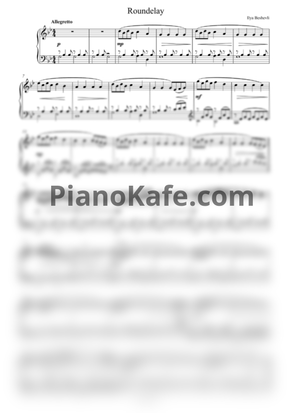 Ноты Ilya Beshevli - Roundelay - PianoKafe.com