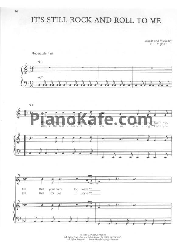 Ноты Billy Joel - It's still rock and roll to me - PianoKafe.com