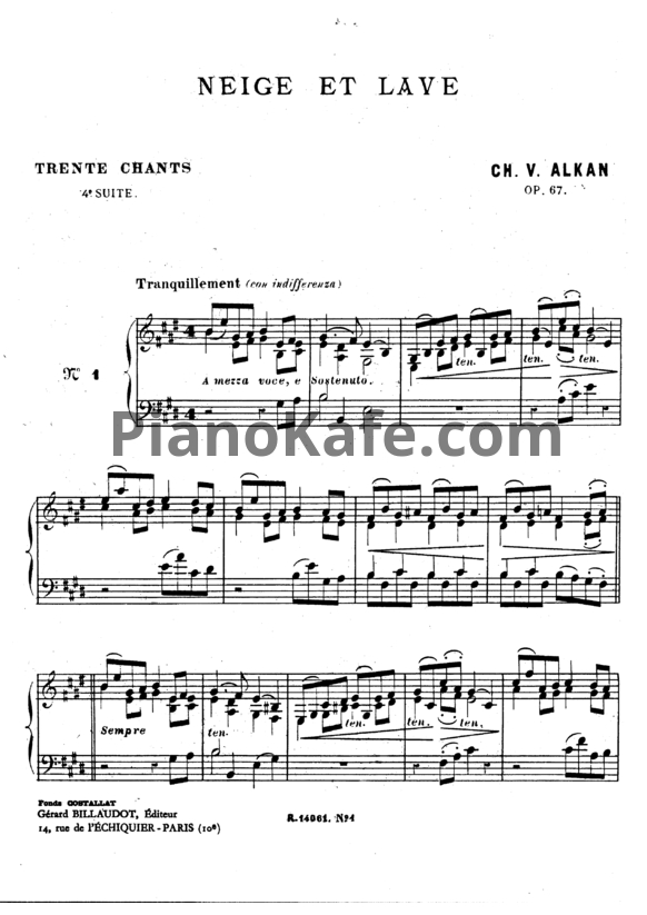 Ноты Шарль Алькан - Recueil de Chants (Op. 67) - PianoKafe.com