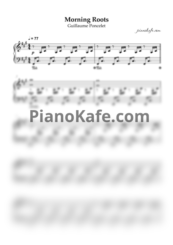 Ноты Guillaume Poncelet - Morning roots - PianoKafe.com