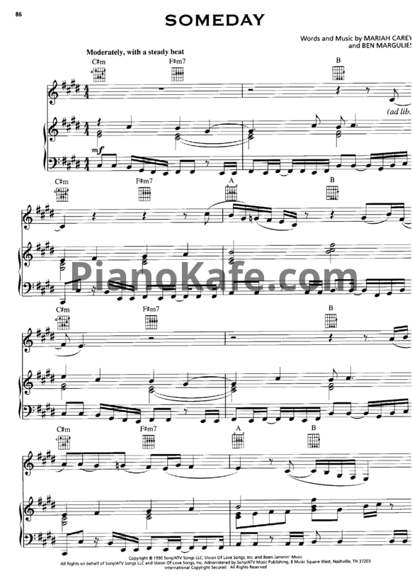 Ноты Mariah Carey - Someday - PianoKafe.com