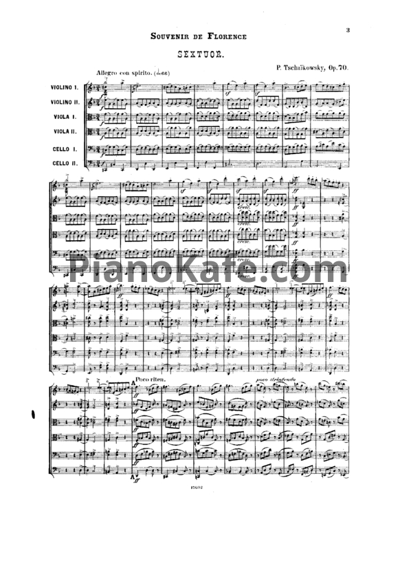 Ноты П. Чайковский - Воспоминание о Флоренции (Op. 70) - PianoKafe.com