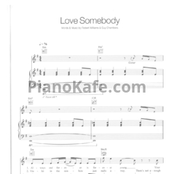 Ноты Robbie Williams - Love somebody - предпросмотр