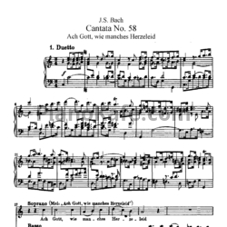 Ноты И. Бах - Кантата №58 "Ach gott, wie manches herzeleid" (BWV 58) - предпросмотр
