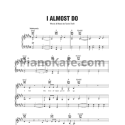 Ноты Taylor Swift - I almost do - предпросмотр