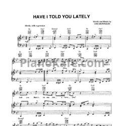 Ноты Van Morrison - Have I told you lately (PVG) - предпросмотр