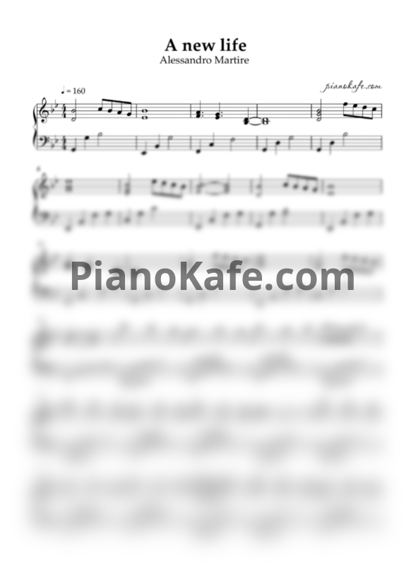 Ноты Alessandro Martire - A new life - PianoKafe.com