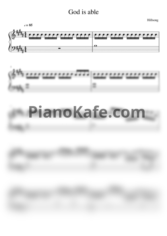 Ноты Hillsong Live - God is able - PianoKafe.com