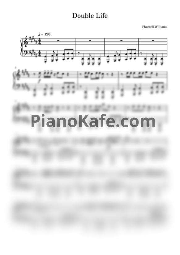 Ноты Pharrell Williams - Double life - PianoKafe.com
