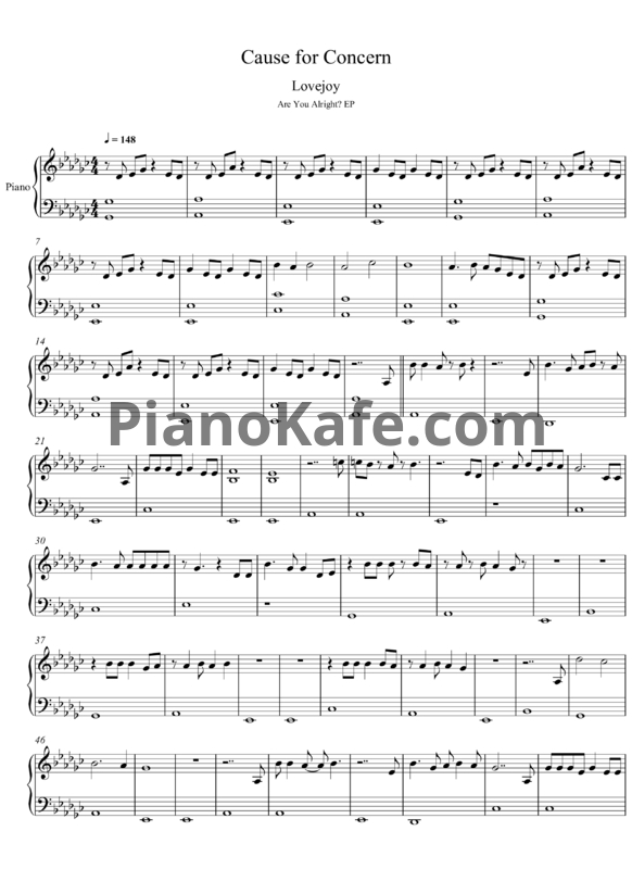 Ноты Lovejoy - Cause for concern - PianoKafe.com