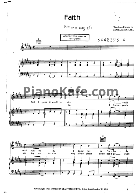 Ноты George Michael - Faith - PianoKafe.com
