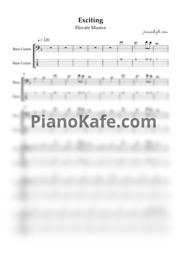 Ноты Elevate Musica - Exciting (Переложение для баса) - PianoKafe.com