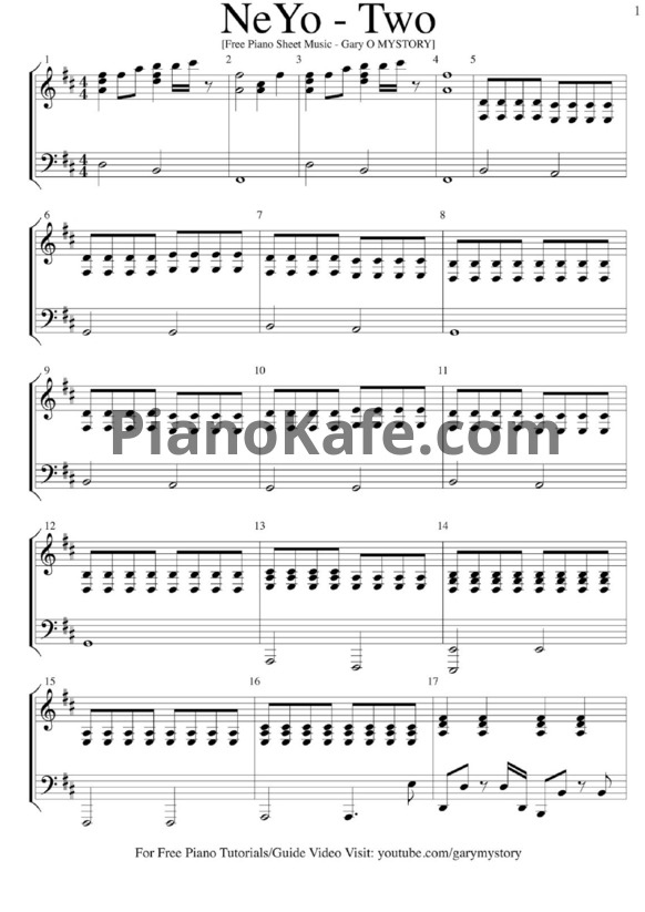 Ноты Ne-Yo - Two - PianoKafe.com