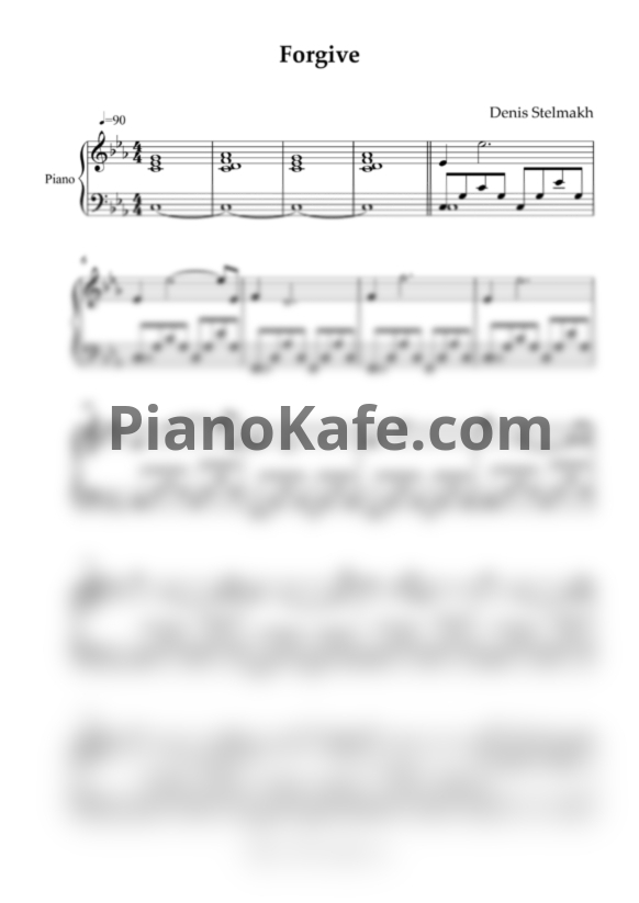 Ноты Denis Stelmakh - Forgive - PianoKafe.com
