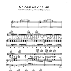 Ноты ABBA - On and on and on - предпросмотр