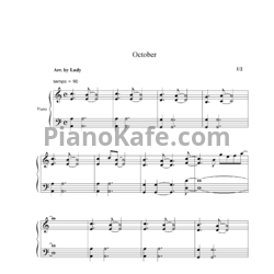 Ноты U2 - October - предпросмотр