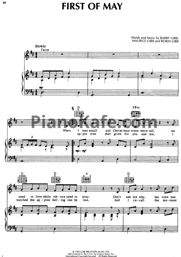 Ноты Bee Gees - First of may - PianoKafe.com