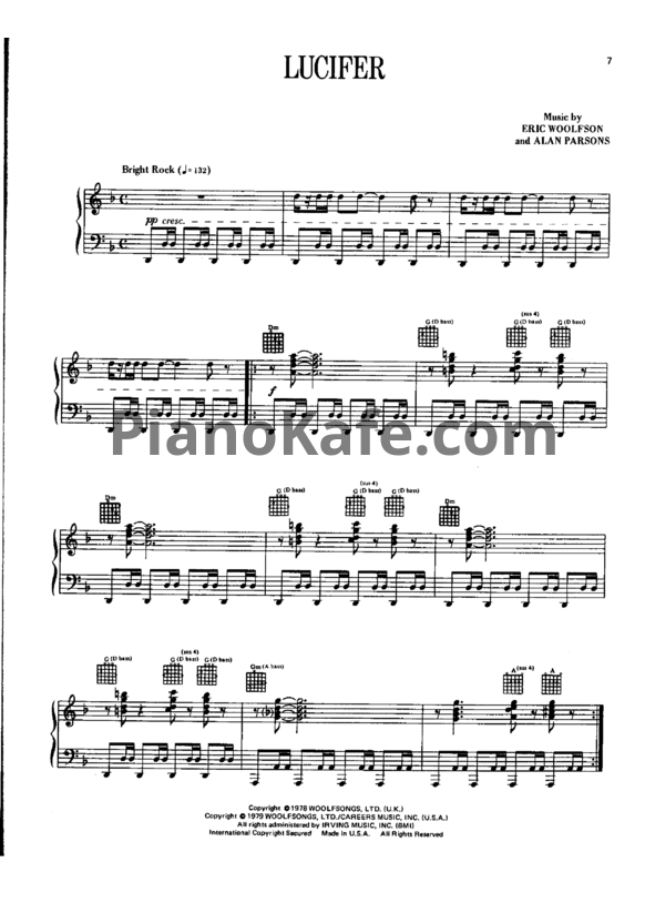 Ноты Alan Parsons Project - Eve (Songbook) - PianoKafe.com