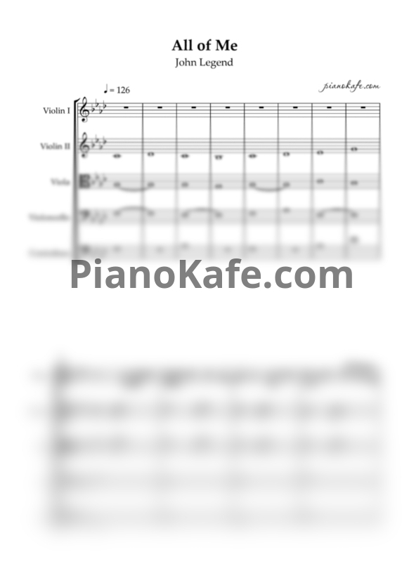 Ноты John Legend - All of me (Партитура и партии) - PianoKafe.com