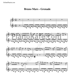 Ноты Bruno Mars - Grenade - предпросмотр