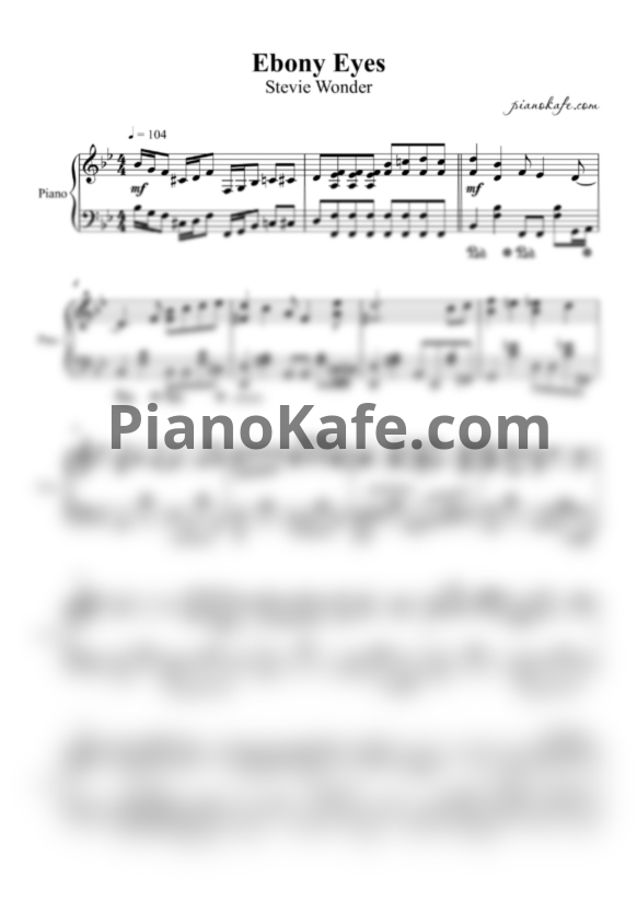Ноты Stevie Wonder - Ebony eyes - PianoKafe.com