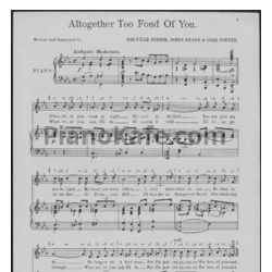 Ноты Cole Porter - Altogether too fond of you - предпросмотр