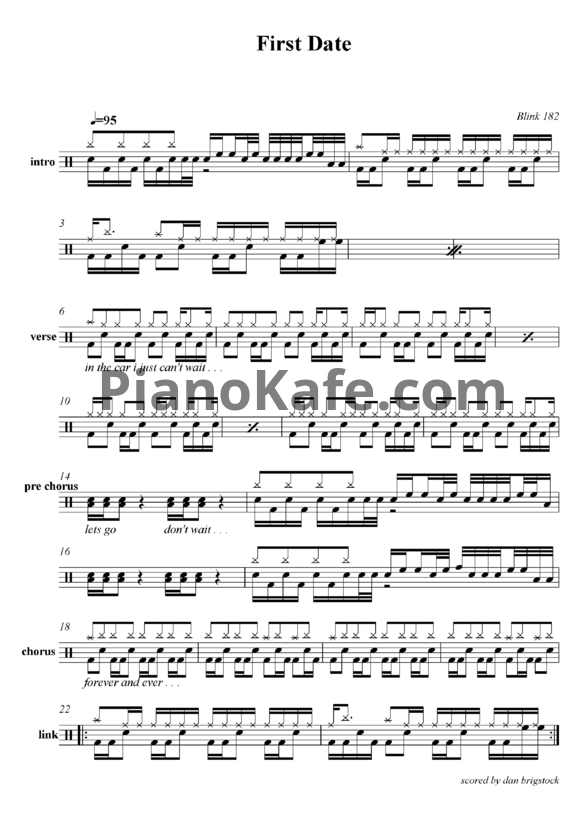 Ноты Blink-182 - First date - PianoKafe.com