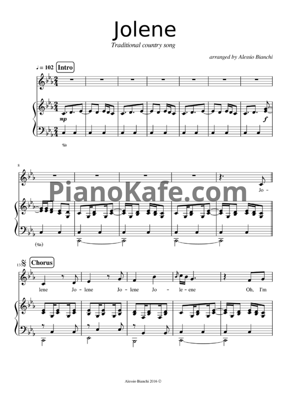 Ноты Dolly Parton - Jolene - PianoKafe.com
