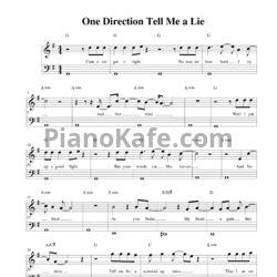 Ноты One Direction - Tell me a lie - предпросмотр