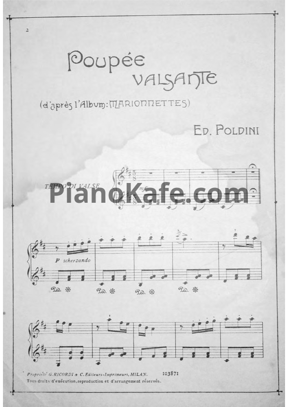 Ноты Ede Poldini - La poupée valsante (№2) - PianoKafe.com