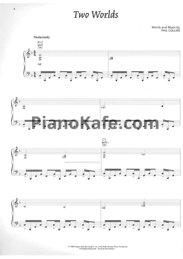 Ноты Phil Collins - Tarzan (Книга нот) - PianoKafe.com