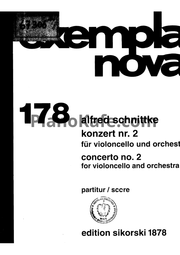 Ноты Альфред Шнитке - Концерт для виолончели с оркестром №2 (Op. 211) - PianoKafe.com