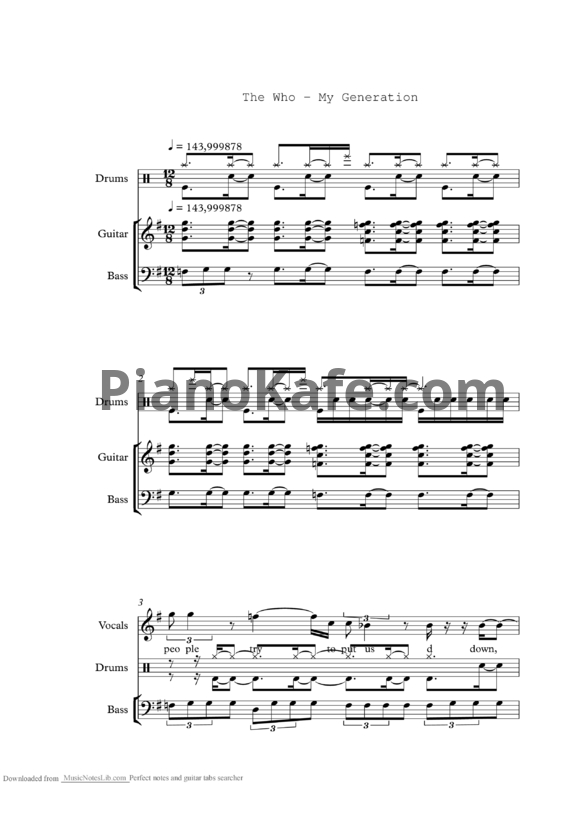 Ноты The Who - My generation - PianoKafe.com