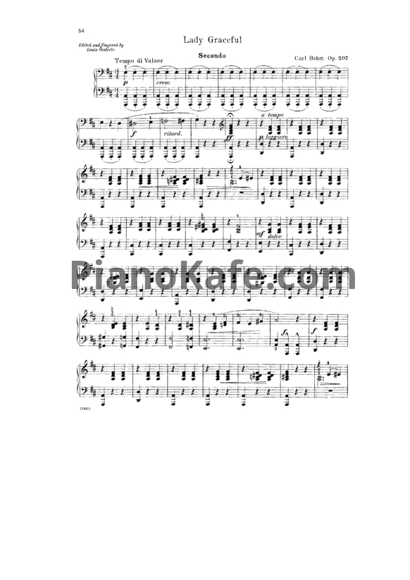 Ноты Carl Bohm - Lady Graceful. Waltz (Op. 207) - PianoKafe.com