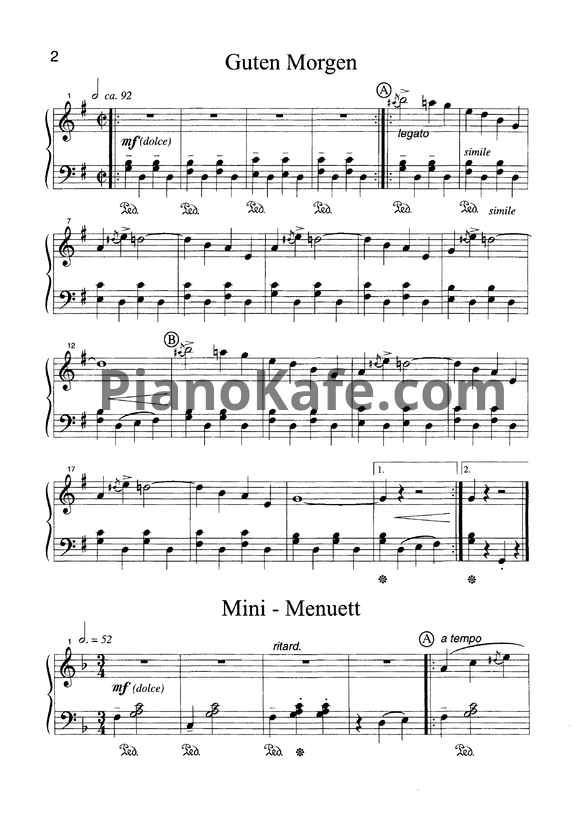 Ноты Манфред Шмитц - Mini - Menuett - PianoKafe.com