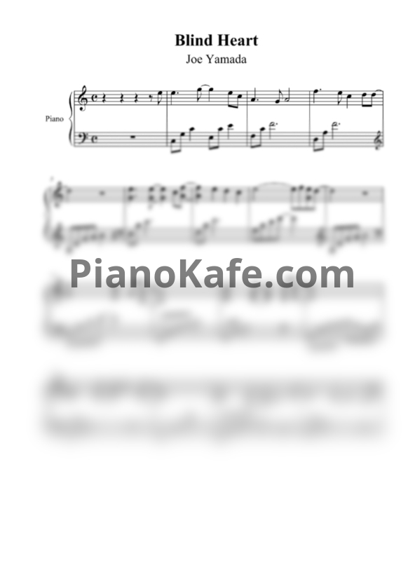 Ноты Joe Yamada - Blind heart - PianoKafe.com