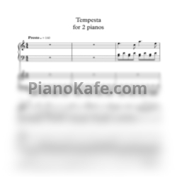 Ноты Florian Christl - Tempesta for 2 Pianos (по мотивам Бетховена) - предпросмотр
