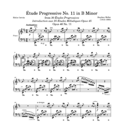 Ноты Стефан Хеллер - Этюд (Op. 46, №11) си-бемоль минор - предпросмотр