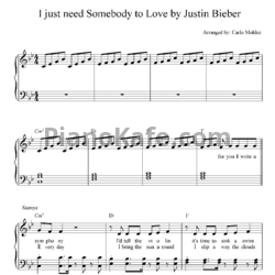 Ноты Justin Bieber - Somebody to love - предпросмотр