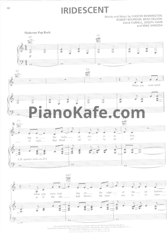 Ноты Linkin Park - Iridescent (Версия 2) - PianoKafe.com
