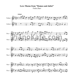 Ноты Andre Rieu - Love theme from "Romeo and Juliet" (для 2 скрипок)