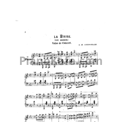 Ноты Луи Моро Готшалк - La brise (Концертный вальс) - предпросмотр