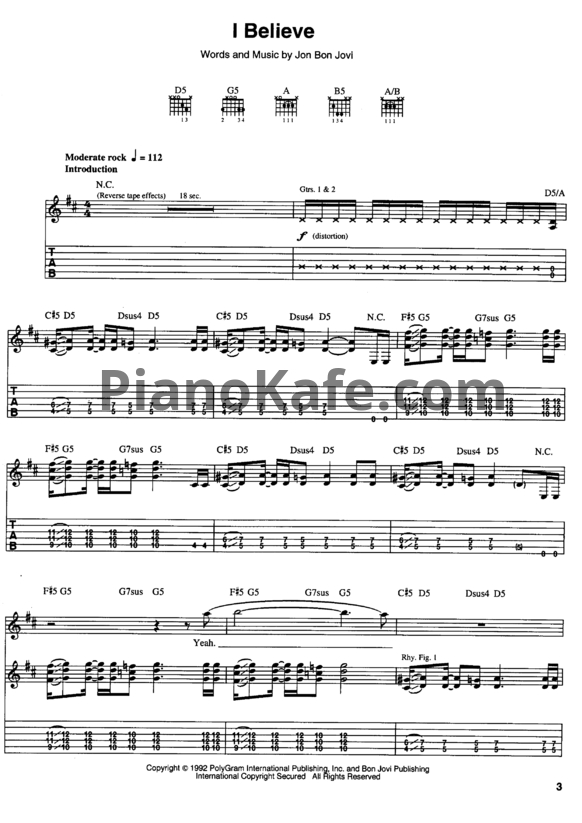 Ноты Bon Jovi - Keep the faith (Книга нот) - PianoKafe.com